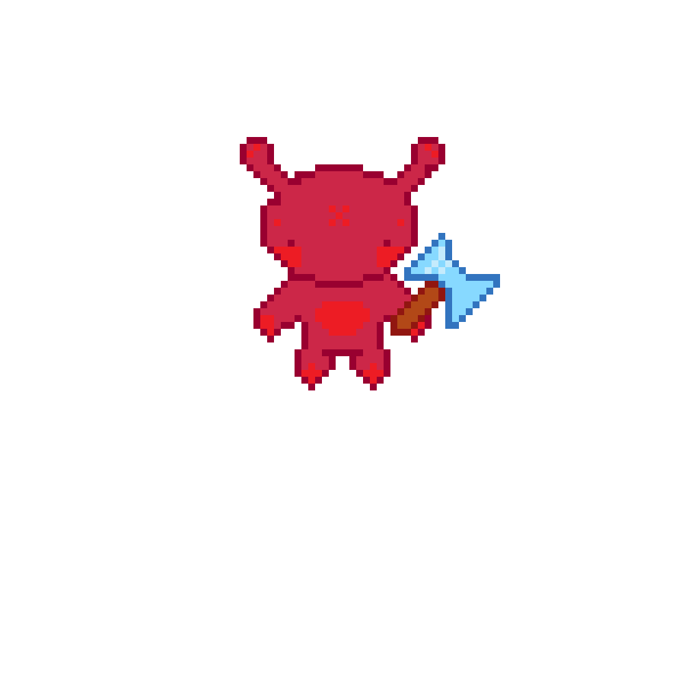 The red alien with an axe