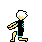 A volleyball player bumping, seven frames