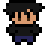 A pixel-art sprite of Zander, used as the player character